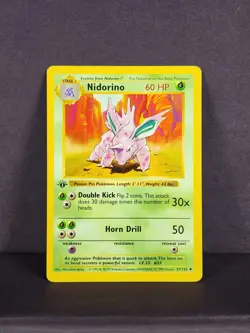 Pokemon TCG Nidorino 1st Edition Shadowless Base Set 37/102 LP - FAST SHIP - Image 2