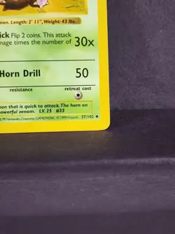 Pokemon TCG Nidorino 1st Edition Shadowless Base Set 37/102 LP - FAST SHIP - Image 4