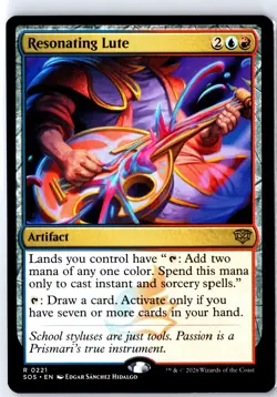 Resonating Lute 221 Rare Secrets of Strixhaven Magic: The Gathering Near Mint - Image 1