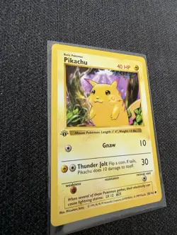 1999 Pokemon Base Set Shadowless 1st Edition Yellow Cheeks Pikachu 58/102 - LP - Image 2