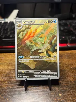 Pokemon TCG Omanyte 180/165 Scarlet & Violet 151 Illustration Rare Near Mint - Image 1