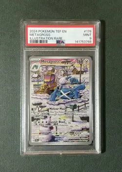 Pokemon TCG Metagross #178/162 TEF PSA GRADED MINT 9 - Image 1