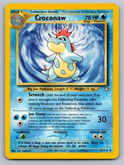 CROCONAW 31/111 UNCOMMON NEO GENESIS POKEMON DMG - Image 1