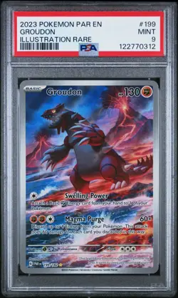 GROUDON 199/182 PSA 9 PARADOX RIFT ILLUSTRATION RARE POKEMON CARD ENGLISH - Image 1