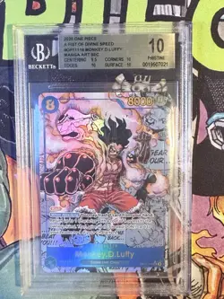 Monkey D Luffy OP11-118 Manga Alt Art SEC, Fist Of Divine Speed, BGS 10 Pristine - Image 1