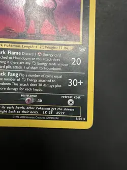 Pokemon Neo Revelation 8/64 Houndoom Holo Pokemon Card has Crease - Image 5