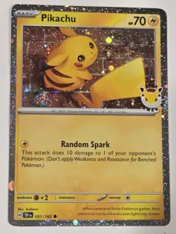 Pikachu 051/162 Cosmos Holo Pokemon Day 2026 Stamped Promo NM w SWIRL - Image 1