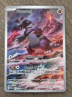 Pokemon Groudon Illustration Rare Holo 199/182 SV04 Paradox Rift - Image 1