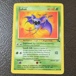 Pokemon TCG Zubat 57/62 Fossil Common Regular Basic 1999 English - Image 1