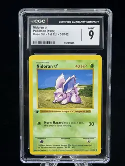 Nidoran #55 1st Edition Base Set 1999 Pokemon Game CGC 9 🍃 - Image 1