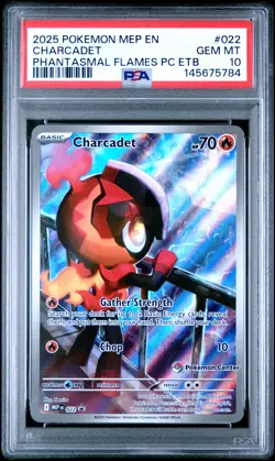 2025 POKEMON MEP EN-ME BLACK STAR PROMO #022 CHARCADET PSA 10 - Image 1