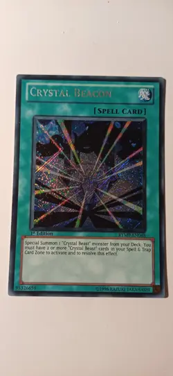 Yugioh! Crystal Beacon RYMP-EN048 1st Edition Secret Rare Near Mint! - Image 1