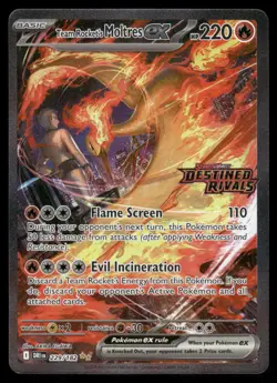 Pokemon Cards Team Rocket's Moltres ex 229/182 STAMPED Destined Rivals NM - Image 1