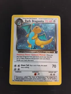 LP Pokemon TCG Team Rocket Dark Dragonite Holo Card 5/82 1999 Rare - Image 1