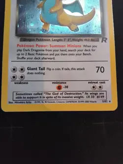 LP Pokemon TCG Team Rocket Dark Dragonite Holo Card 5/82 1999 Rare - Image 5