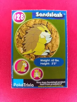 Sandslash #28 Pokemon The First Movie Promo Card Burger King PERFORATED - Image 1