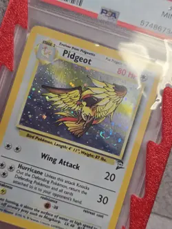 PSA 9 - Pokemon PIDGEOT 14/130 - BASE SET 2 - FOIL Rare SWIRL - Image 2
