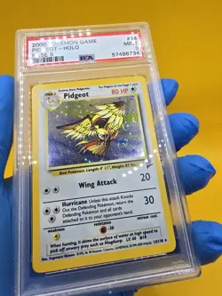 PSA 9 - Pokemon PIDGEOT 14/130 - BASE SET 2 - FOIL Rare SWIRL - Image 3
