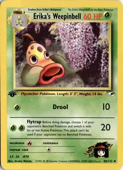 Erika's Weepinbell (48) 048/132 Gym Heroes Pokemon Card TCG - Image 1