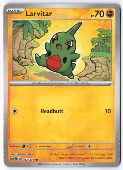 Pokemon TCG Larvitar 047/131 Pokeball Holo Prismatic Evolution Playset NM - Image 2