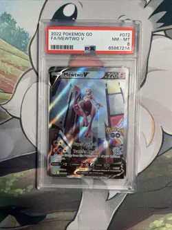 Pokemon Mewtwo V Pokemon Go Full Alt Art #072 PSA 8 - Image 1