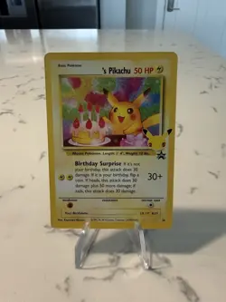 Pokemon TCG Pikachu Birthday Surprise Holo CELEBRATIONS BLACK STAR PROMO RARE - Image 1