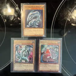 Yugioh Blue-Eyes White Dragon x3 Playset! - Image 1