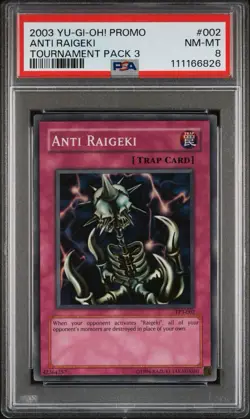 2003 Yu-Gi-Oh! Anti-Raigeki Tournament Pack 3 TP3 Super Rare PSA 8 - Image 1