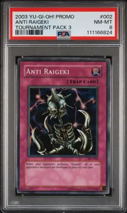 2003 Yu-Gi-Oh! Anti-Raigeki Tournament Pack 3 TP3 Super Rare PSA 8 - Image 1