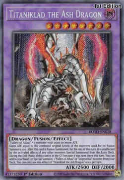 Yu! Gi! Oh! Titaniklad the Ash Dragon Rise of the Duelist ROTD-EN038 Secret R... - Image 1
