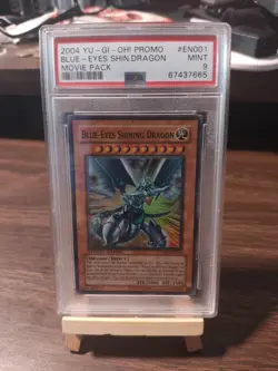 2004 Yu-Gi-Oh! Promo #EN001 Blue-Eyes Shining Dragon Movie Pack PSA 9 - Image 1