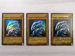 3x Blue Eyes White Dragon Yu-gi-oh Played Condition - Image 1