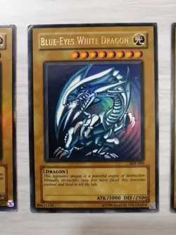 3x Blue Eyes White Dragon Yu-gi-oh Played Condition - Image 3