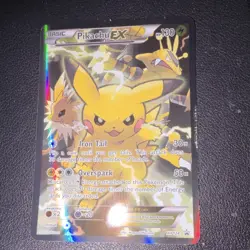 Pikachu EX XY124 Full Art Promo Holo Black Star Pokemon Card XY English - Image 1