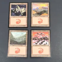 MTG Card - 4x Mountain - Odyssey - LP/NM - Vintage Basic Lands - All 4 Artworks - Image 2