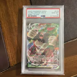 2020 Pokemon SWSH Rebel Clash #018 FA Rillaboom VMax PSA 10 GEM MINT - Image 1
