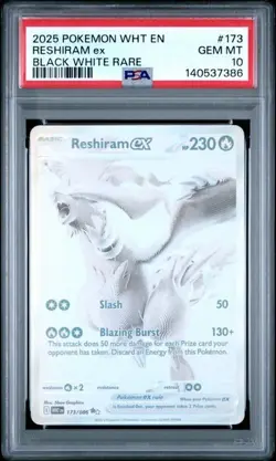 2025 Pokemon White Flare Reshiram EX BWR 173/086 English PSA 10 - Image 1
