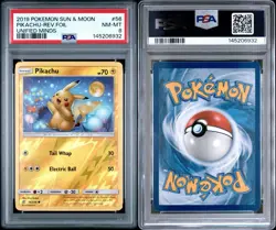 Pokemon TCG 2019 Sun & Moon Unified Minds Pikachu Reverse Holo PSA 8 Near Mint - Image 3