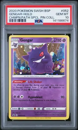 2020 POKEMON SWSH BLACK STAR PROMO #052 GENGAR-HOLO PSA 10 - Image 1