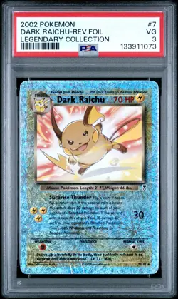 2002 POKEMON LEGENDARY COLLECTION #7 DARK RAICHU-REV.FOIL LEGENDARY COLLECTION - Image 1
