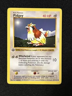 Pokemon Pidgey 57/102 (1st Edition) (Shadowless) (Never Played) *Near Mint*￼ - Image 1