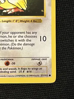 Pokemon Pidgey 57/102 (1st Edition) (Shadowless) (Never Played) *Near Mint*￼ - Image 5