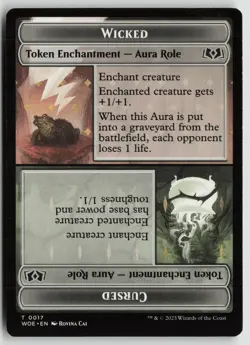Wicked Role / Cursed Role Token 17 Wilds of Eldraine Magic: The Gathering LP - Image 1