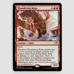 Thundering Raiju (Foil) - NEO #166 Rare - NM Kamigawa: Neon Dynasty - Image 1