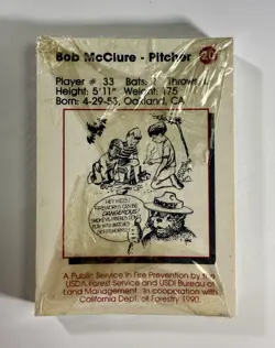 1990 Smokey Bear California Angels SGA (20) Card Pack Sealed - Image 3