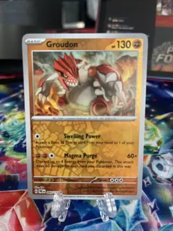 Pokemon Prismatic Evolutions Groudon Pokeball Reverse Holo Card 049/131 - Image 1