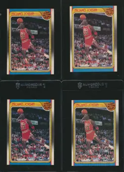 1988 FLEER BASKETBALL #120 MICHAEL JORDAN ALL-STAR LOT OF 4 EX-MT/NM HOF - Image 1