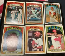 6x 1972 TOPPS Baseball Card Star Cards Lot World Series Foster McRae McCarver VG - Image 1