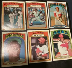 6x 1972 TOPPS Baseball Card Star Cards Lot World Series Foster McRae McCarver VG - Image 2