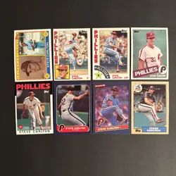 Steve Carlton - Lot of 8 Baseball Cards (1983-1987) Philadelphia Phillies HOF - Image 1